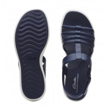 Clarks Drift Ease Δερμάτινες Ανατομικές Πλατφόρμες Μπλε 26164969